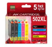 Compatible Pack 5 Epson 502XL Cartuchos de Tinta para XP5100, X5105, XP5115, XP5150, XP5155, WF2860, WF2865, WF2880, WF2885