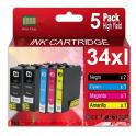 Compatible Pack 5 Epson T3471 / T3472 / T3473 / T3474 - 34XL Cartuchos de Tinta