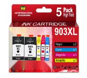Compatible Pack 5 HP 903XL (Chip reforzado contra actualizaciones) Cartuchos de Tinta