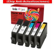 Compatible Pack 5 HP 912XL (Chip Anti-Actualizaciones) 2X Negro, Cyan, Magenta, Amarillo Cartuchos de Tinta