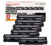Compatible Pack 6 HP CE285A / CE278A / CB435A / CB436A Catucho de Toner 85A / 78A / 35A / 36A Negro Universal