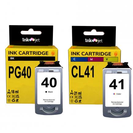 Compatible Pack Canon PG40 / PG50 Negro + CL41 / CL51 Tricolor Cartuchos de Tinta