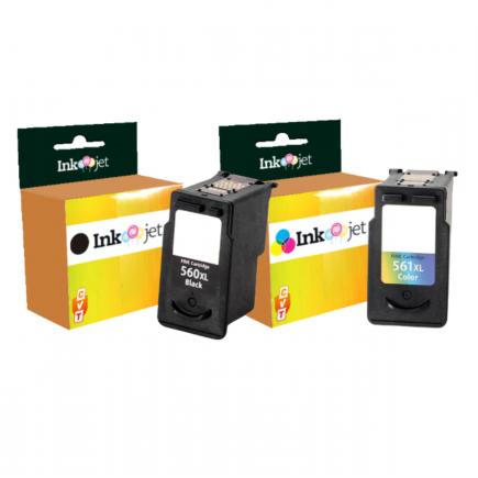 Compatible Pack Canon PG560XL Negro + CL561XL Tricolor Cartuchos de Tinta