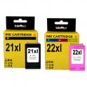 Compatible Pack HP 21XL Negro + HP 22XL Tricolor Cartuchos de Tinta
