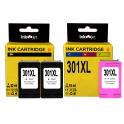 Compatible Pack HP 301XL V3 Negro X2 + HP 301XL Tricolor Cartuchos de Tinta