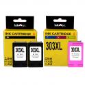 Compatible Pack HP 303XL Negro X2 + HP 303XL Tricolor Cartuchos de Tinta
