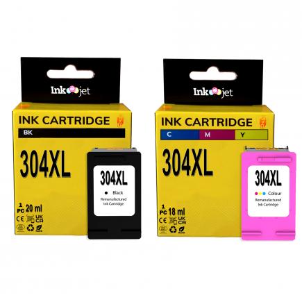 Compatible Pack HP 304XL V3 Negro + Tricolor Cartucho de Tinta