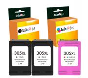 Compatible Pack HP 305XL 2x Negro + Tricolor Cartucho de Tinta