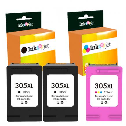 Compatible Pack HP 305XL 2x Negro + Tricolor Cartucho de Tinta