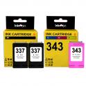 Compatible Pack HP 337 X2 Negro + HP 343 Tricolor Cartuchos de Tinta