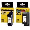 Compatible Pack HP 45 51645AE Negro + HP 23 C1823DE Tricolor Cartuchos de Tinta