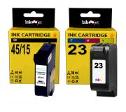 Compatible Pack HP 45 51645AE Negro + HP 23 C1823DE Tricolor Cartuchos de Tinta