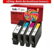 Compatible Pack HP 912XL (Chip Anti-Actualizaciones) Negro, Cyan, Magenta, Amarillo Cartuchos de Tinta