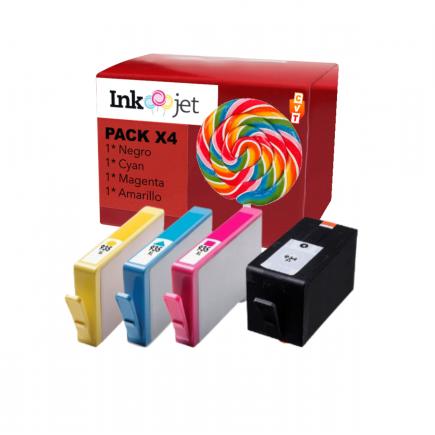 Compatible Pack HP 934XL Negro + HP 935XL Cyan, Magenta, Amarillo Cartuchos de Tinta