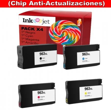 Compatible Pack HP 963XL BCMY (Chip Anti-Actualizaciones) (No funciona en impresoras que acaban en E) Cartucho de Tinta