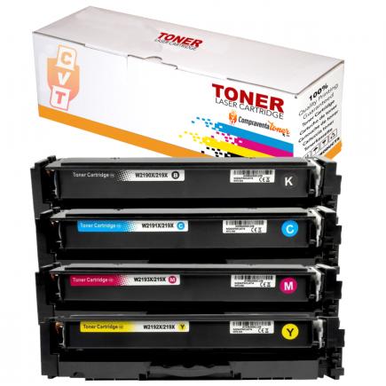 Compatible Pack HP W2190X / W2191X / W2192X / W2193X / 219X Cartuchos de Toner para HP Color LaserJet Pro 3202 / MFP 3302