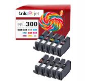 Compatible Pack x10 Canon PFI300 Cartucho de Tinta Pigmentada PFI-300 para ImagePrograf PRO 300