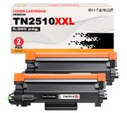 Compatible Pack x2 Brother TN2510XXL (6K) Negro Cartucho de Toner para DCP-L2610 / L2627 / L2660 / L2665 - HL-L2400 / L2445 / L2447 - MFC-L2800 / L2827 / L2860