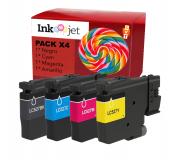 Compatible Pack x4 Brother LC-527 / LC527 Cartuchos de Tinta Pigmentada para Brother MFC-J4350DW / MFC-J4550DW