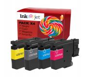 Compatible Pack x4 Brother LC-527XL / LC527XLVAL Cartuchos de Tinta Pigmentada para Brother MFC-J4350DW / MFC-J4550DW