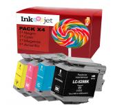 Compatible Pack x4 Brother LC-528 / LC528 Cartuchos de Tinta para Brother MFC-J6760DW MFC-J6960DW MFC-J6975DW MFC-J6977DW