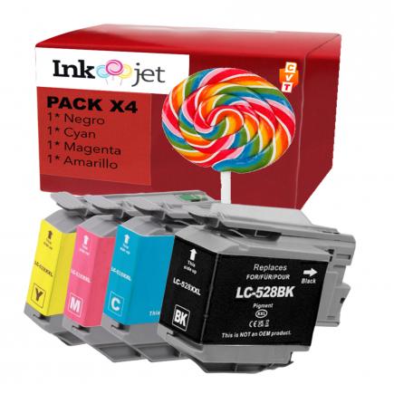 Compatible Pack x4 Brother LC-528 / LC528 Cartuchos de Tinta para Brother MFC-J6760DW MFC-J6960DW MFC-J6975DW MFC-J6977DW