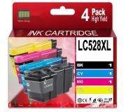 Compatible Pack x4 Brother LC-528XL / LC528XL Cartuchos de Tinta para Brother MFC-J6975DW MFC-J6977DW