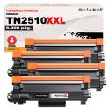 Compatible Pack x4 Brother TN2510XXL (6K) Negro Cartucho de Toner para DCP-L2610 / L2627 / L2660 / L2665 - HL-L2400 / L2445 / L2447 - MFC-L2800 / L2827 / L2860