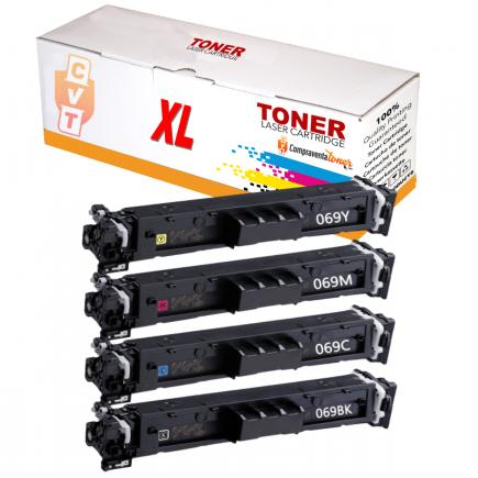 Compatible Pack x4 Canon 069H Cartuchos de Toner para I-Sensys LBP673Cdw / MF752Cdw / MF754Cdw