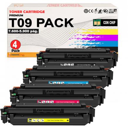 Compatible Pack x4 Canon T09 Cartuchos de Toner para i-SENSYS X C1127i, X C1127iF, X C1127P