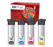 Compatible Pack x4 Epson T11D1 / T11D2 / T11D3 / T11D4 Cartuchos de Tinta para WorkForce Pro WF-C539DW / WF-C5890DWF
