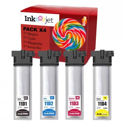 Compatible Pack x4 Epson T11D1 / T11D2 / T11D3 / T11D4 Cartuchos de Tinta para WorkForce Pro WF-C539DW / WF-C5890DWF