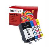 Compatible Pack x4 HP 924e / 924 Cartuchos de tinta para HP OfficeJet 8120 / 8120e / 8122e / 8123 / 8124e / 8125e / 8130 / 8130e / 8132e / 8133 / 8134e / 8135e / 8138e / 8139e