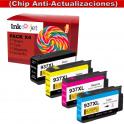 Compatible Pack x4 HP 937e XL (Chip reforzado contra actualizaciones) Cartuchos de Tinta para HP OfficeJet Pro 9110 / 9117 / 9120 / 9122 / 9123 / 9125 / 9128 / 9130 / 9132 / 9133 / 9135 / 9720 / 9730