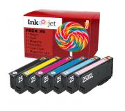 Compatible Pack x6 Epson 250XL Cartuchos de Tinta para Epson Expression Photo XP-980 / XP980