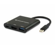Conceptronic Adaptador Multipuerto USB-C a HDMI / USB-C / USB3.0 - Resolucion 4K - Plug & Play