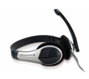 Conceptronic Auriculares con Microfono Integrado - Conexiones de 3.5mm(Jack) - Cable 2M - Negro/Plata