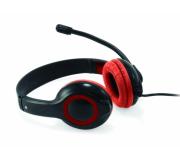 Conceptronic Auriculares con Microfono Integrado y Salida USB - Cable 2M - Negro/Rojo