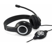 Conceptronic Auriculares con Microfono USB Polona - Control de Volumen - Negro