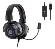 Conceptronic Auriculares Gaming USB con Microfono - Sonido Envolvente 7.1 - Iluminacion LED - Diadema Ajustable - Almohadillas Acolchadas - Cable de 2.20m