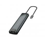 Conceptronic DONN06G 9 en 1 Estacion de Acoplamiento USB-C con 1x HDMI, 1x USB-C PD, 1x USB-C Datos, 3x USB 3.0, 1x SD, 1x MicroSD/TF, 1x Gigabit LAN
