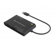 Conceptronic Lector de Tarjetas de Identificacion Inteligente USB-A Compatible con SD / SDHC / SDXC, Micro SD / T-Flash, MMC, MS, M2, SIM y Tarjeta Inteligente