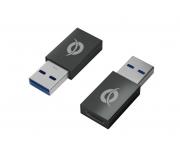 Conceptronic Pack de 2 Adaptadores USB - USB-A Macho a USB-C Hembra