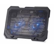 Conceptronic Plataforma de Refrigeracion Para Portatiles - Hasta 15.6" - 2 Ventiladores - Leds Azules - Color Negro
