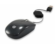 Conceptronic Raton Optico de Viaje USB 800DPI - Enrollador de Cable - Negro