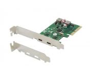 Conceptronic Tarjeta PCIe de 2 Puertos USB 3.2 Gen 2 Tipo C Autoalimentada