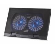 Conceptronic Thana 02 Plataforma de Refrigeracion Para Portatiles - Hasta 17" - 2 Ventiladores - Leds Azules - Color Negro