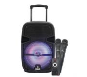 Coolsound A340 Altavoz Amplificado Bluetooth 35W 8" - USB, Entrada Mic. Jack 6.3mm - Iluminacion LED - 2 Microfono Incluidos - Asa y Ruedas de Transporte - Mando a Distancia