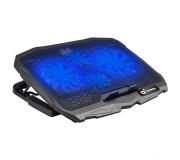 Cromad G700 Base de Refrigeracion para Portatil hasta 17" USB - 4 Ventiladores - Luz LED Azul - Velocidad e Inclinacion Ajustable - 2 Puertos USB