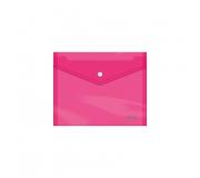 Dohe Sobre con Cierre de Broche - Tamaño A5 - Polipropileno Cristal Transparente 150 Micras - Color Rosa